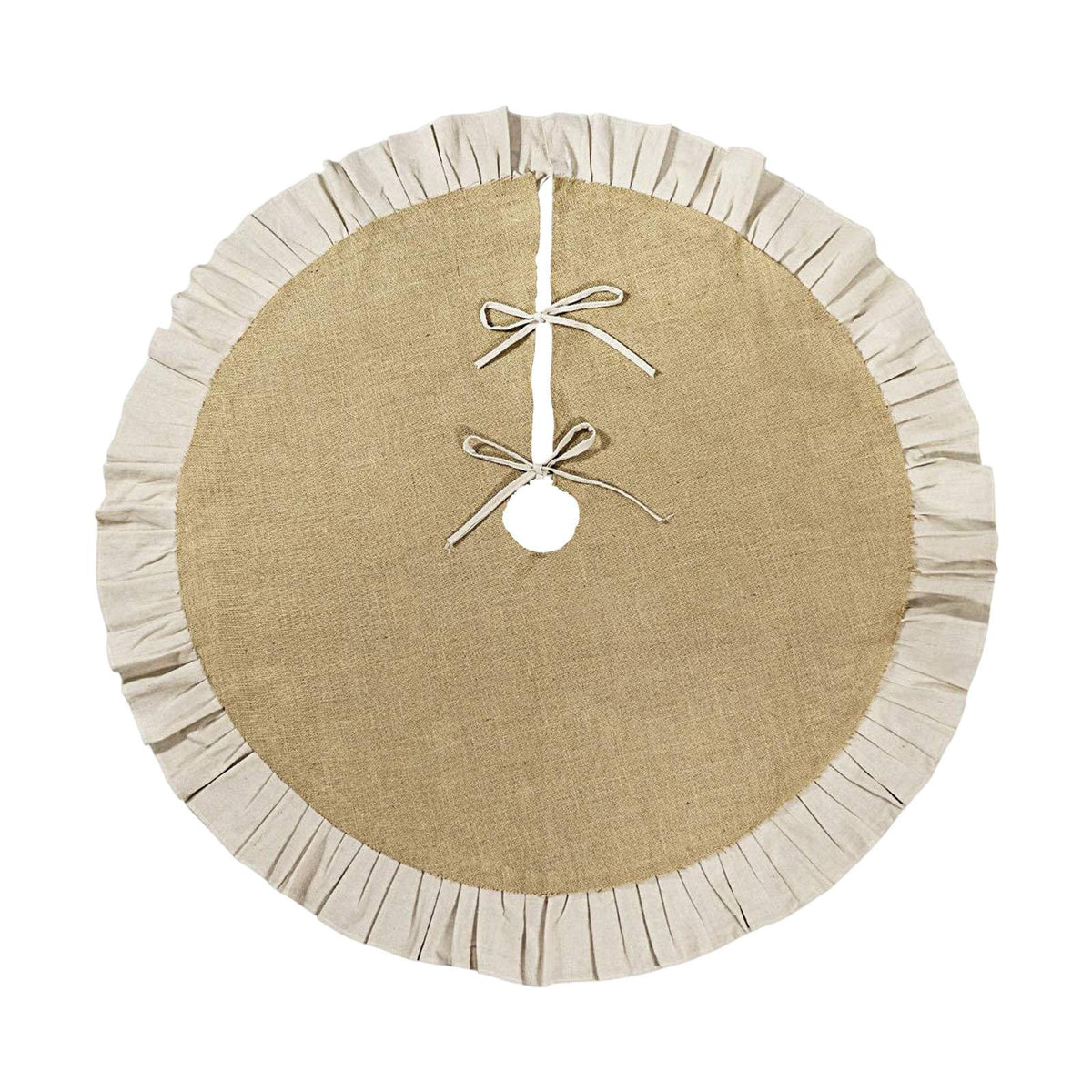 Christmas Tree Skirt, Linen, Round, Jute Tree Mat, Robust Material And 90cm Brand no brand