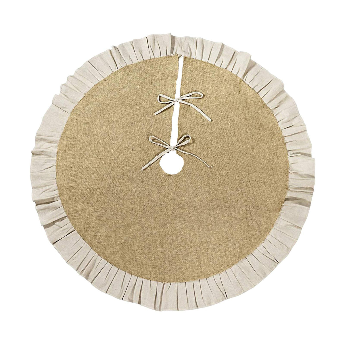 Christmas Tree Skirt, Linen, Round, Jute Tree Mat, Robust Material And 90cm Packaging status original