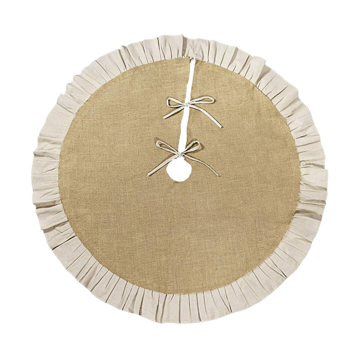 Christmas Tree Skirt, Linen, Round, Jute Tree Mat, Robust Material And 90cm