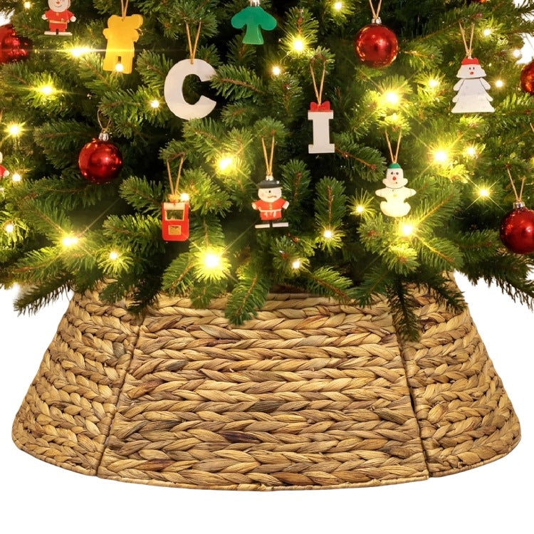 Christmas Tree Stand Basket Rustic Rattan Cover 91cm Light Brown
