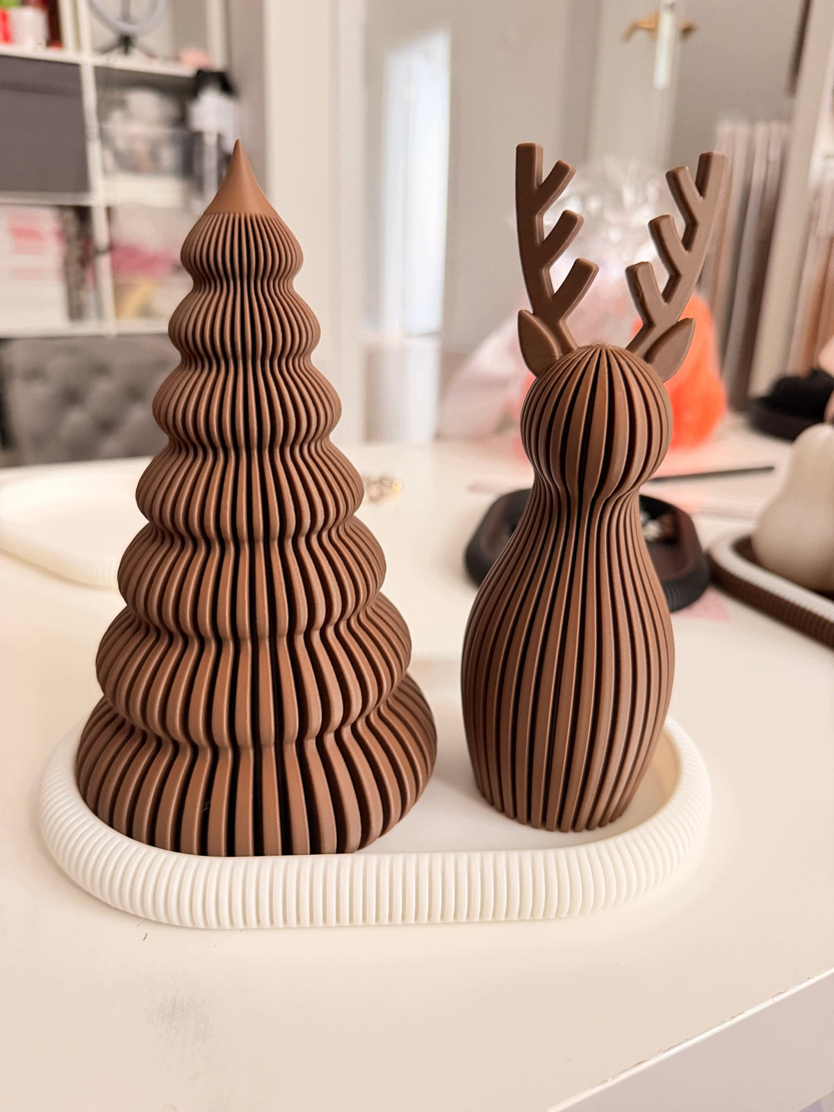 Christmas Tree and Reindeer Decorative Loft Japandi 3D Christmas Set Brand no brand