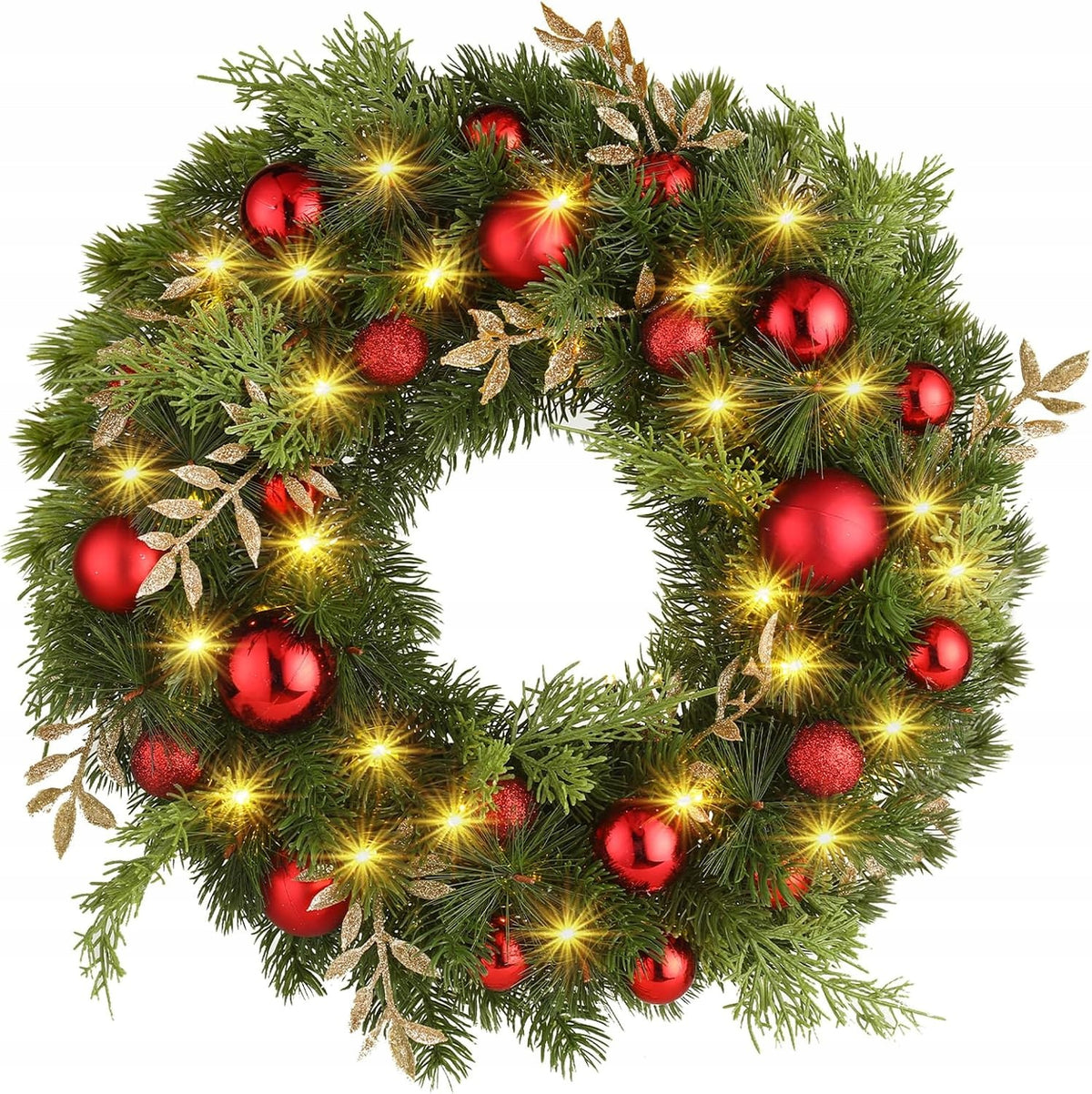 Christmas Wreath 40 cm LED Door Reed with Timer