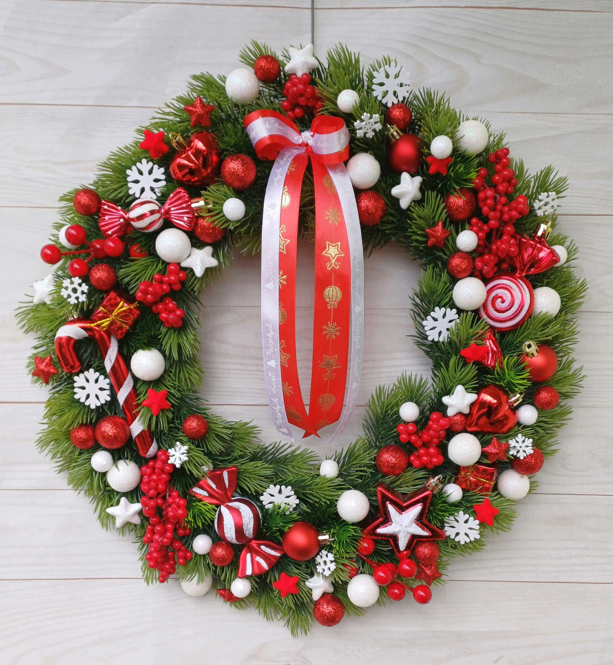 Christmas Wreath 43 cm Reed Christmas Door Wreath Brand no brand