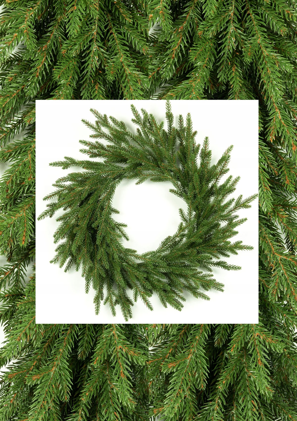 Christmas Wreath Spruce NATURE 3D 100%PE 60 cm FIREPLACE balustrade for doors Packaging status original