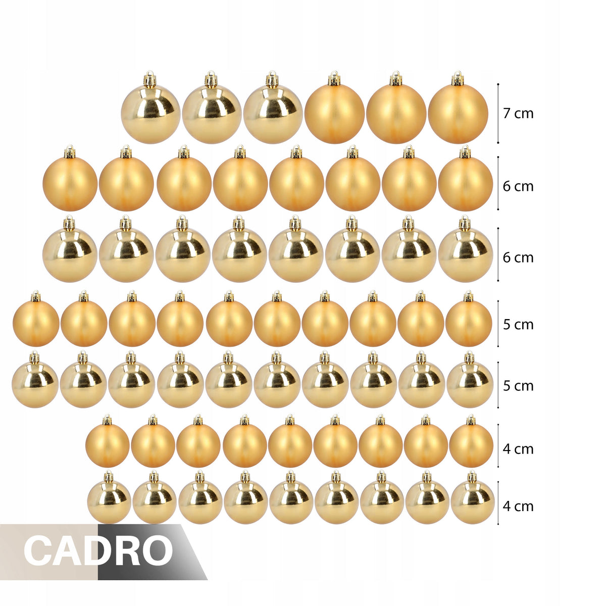 Christmas balls gold plastic unbreakable set of 60 pcs different sizes EAN (GTIN) 5903822950728