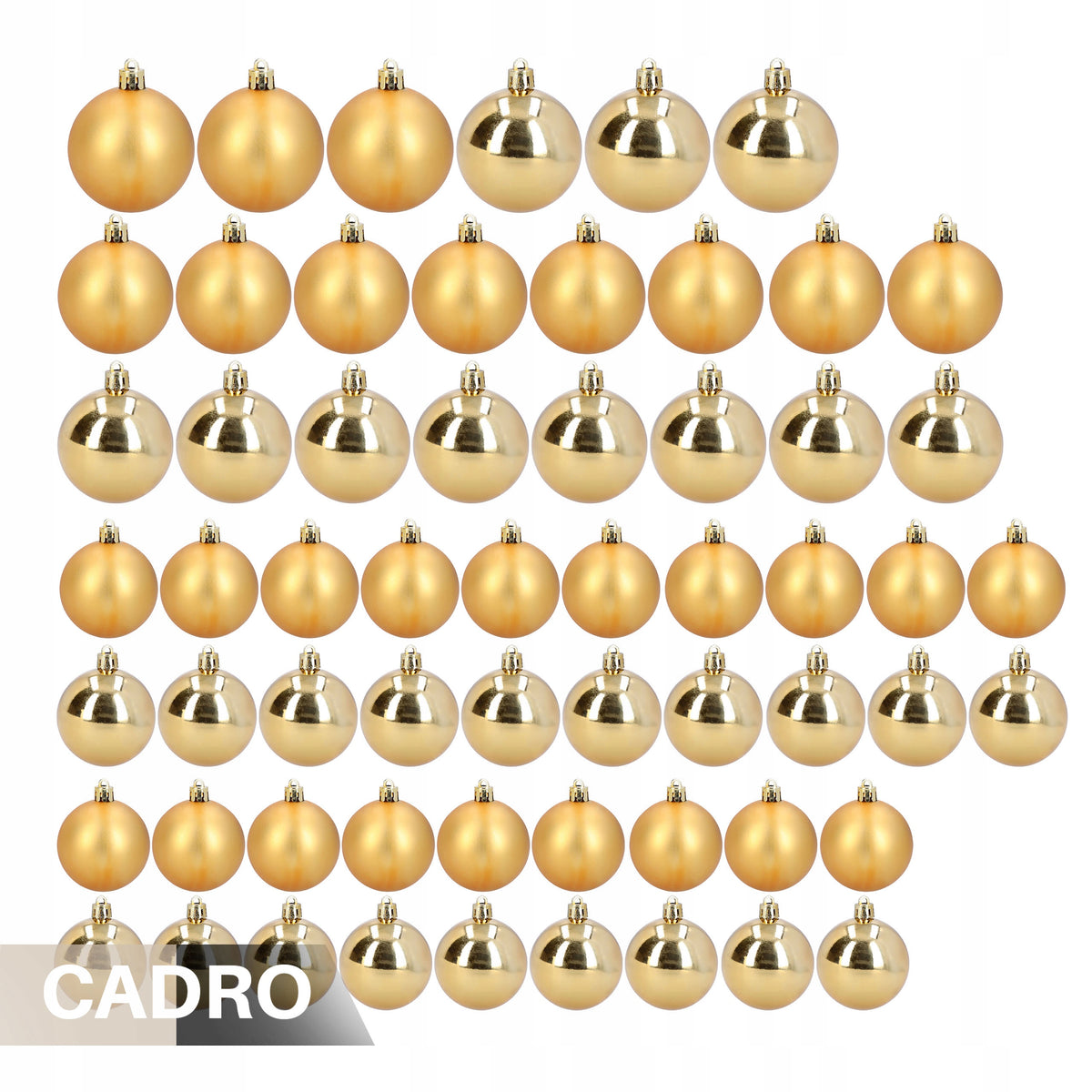 Christmas balls gold plastic unbreakable set of 60 pcs different sizes Manufacturer code Bombki choinkowe złote plastikowe 60 szt