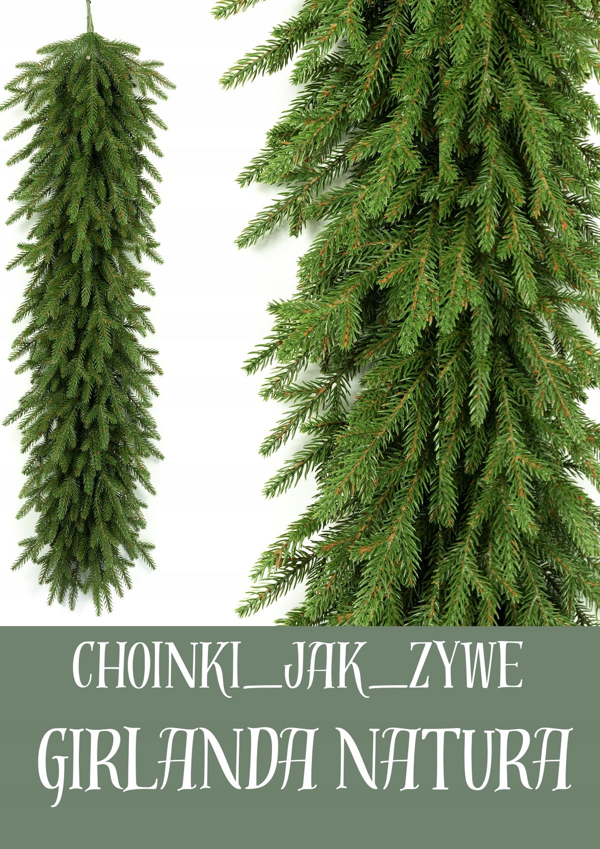 Christmas garland Spruce NATURE 3D 100%PE 100 cm FIREPLACE balustrade door Packaging status original