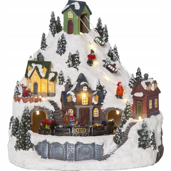 Christmas scene winter landscape with cable car Led ALPVILLE