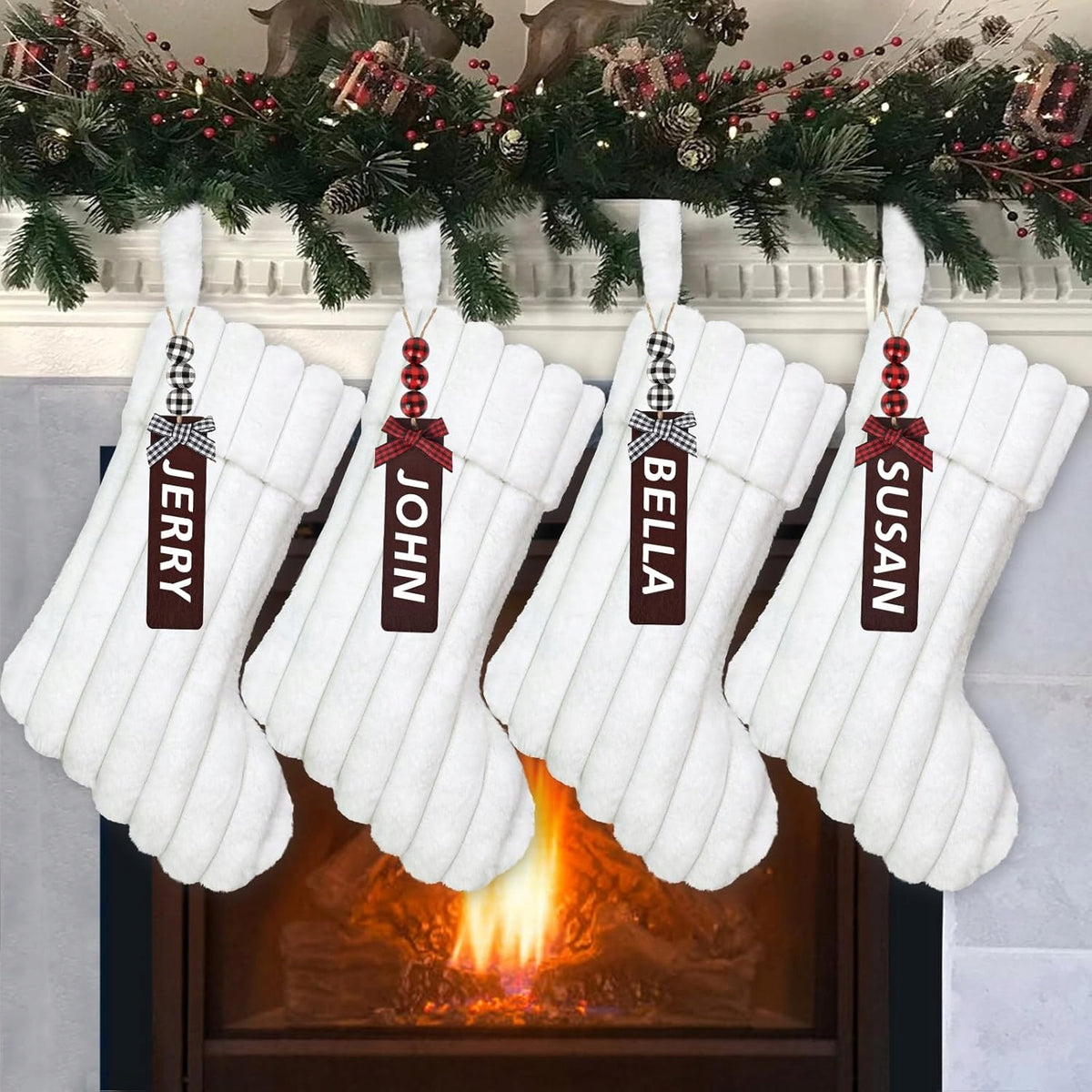 Christmas socks 4pcs 50cm white socks for fireplace, decoration Manufacturer code B0DF7PDDKZ