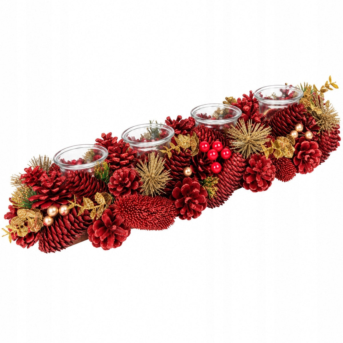 Christmas table reed natural red advent cones 50x16x9 cm Manufacturer code 8091709