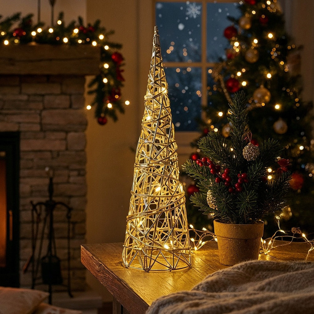 Christmas tree CHRISTMAS gold cone Christmas decorative 40 cm Packaging status original