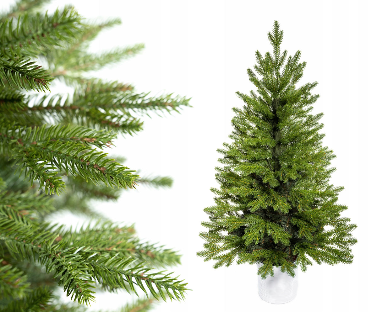 Christmas tree artificial rubber natural spruce PE in pot 120 cm as living real