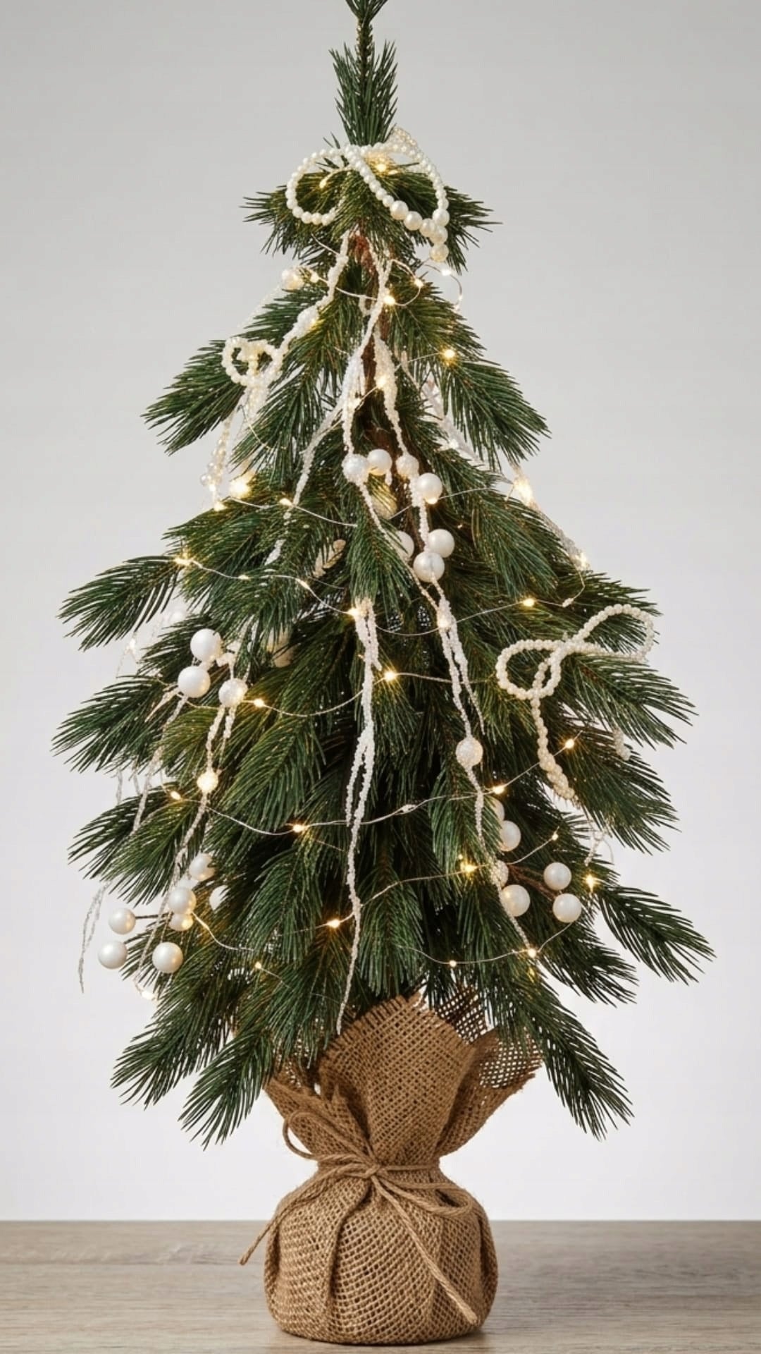 Christmas tree artificial silicone small LIMBA MINI 60cm 100% PE 3D in jute pot Packaging status original