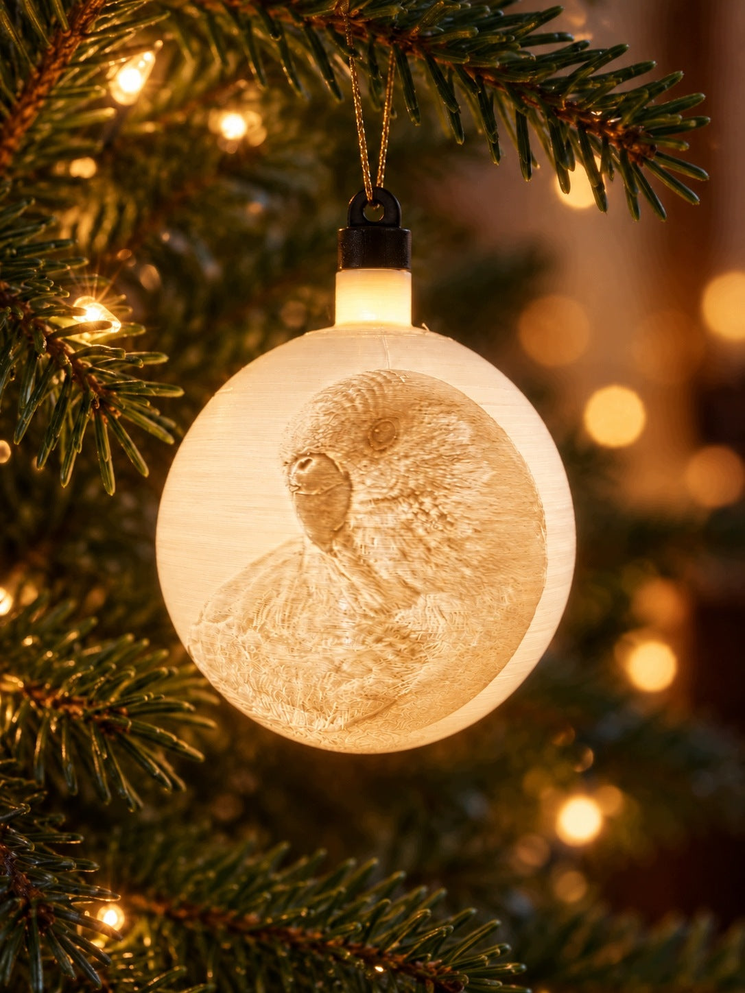 Christmas tree bauble with photos (max 4) LED personalized [80mm]