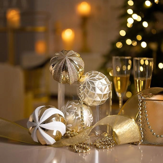Christmas tree baubles 9 pieces GOLDEN Glamour Brand Mendelson