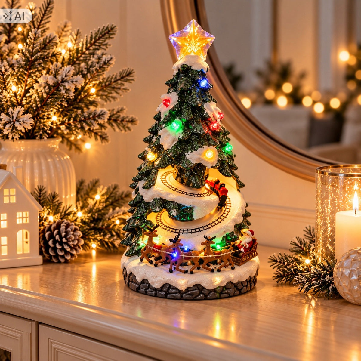 Christmas tree music box Led USB cable melodies moving accessories