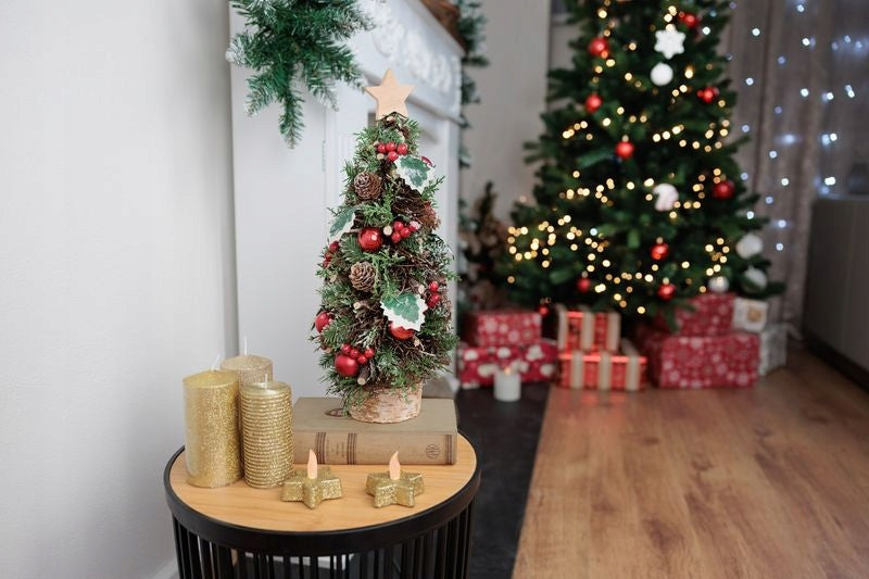Christmas tree on the base with a star measuring 18x40 cm Brand no brand