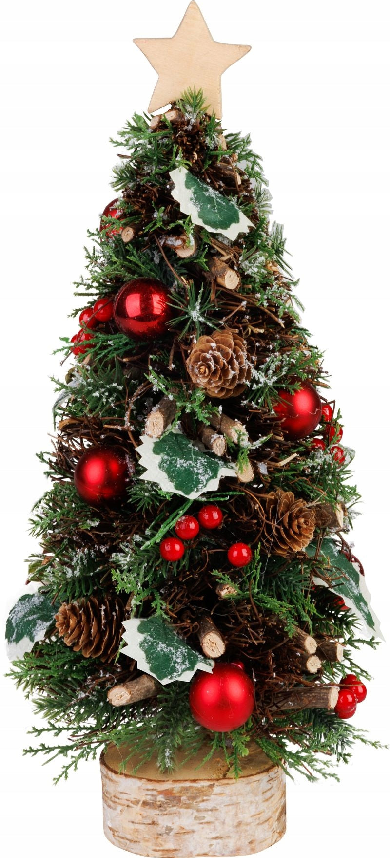 Christmas tree on the base with a star measuring 18x40 cm