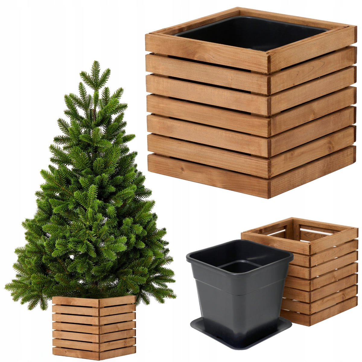 Christmas tree planter 1,5m Large Christmas tree stand Cover - pull-out insert 18l