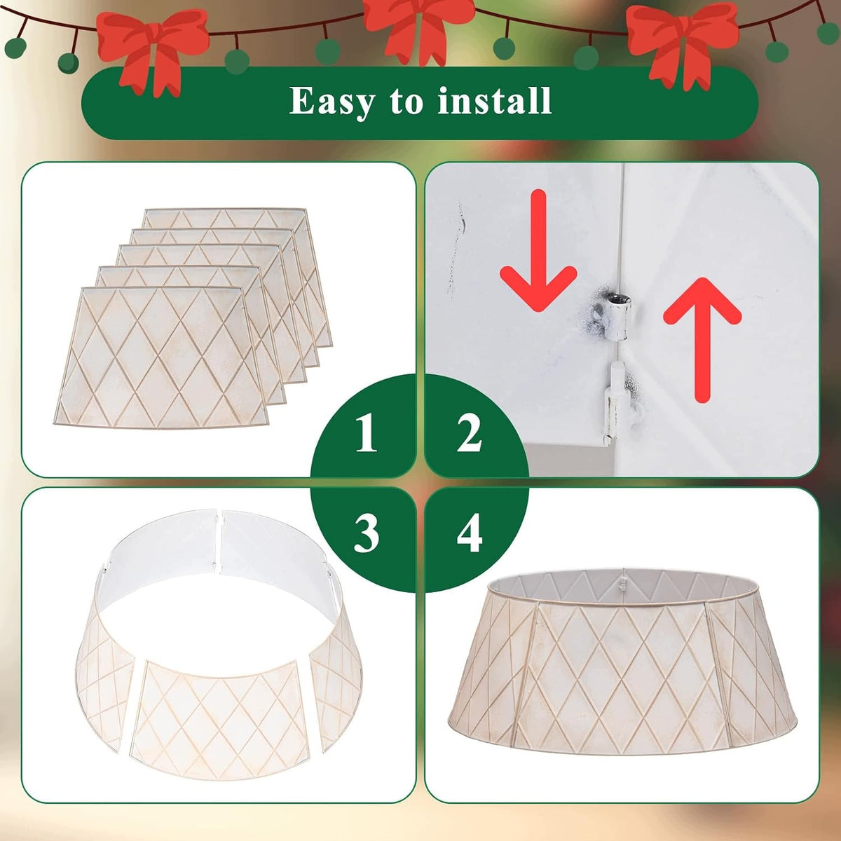 Christmas tree stand cover metal collar 60 cm white decorative Christmas Packaging status original