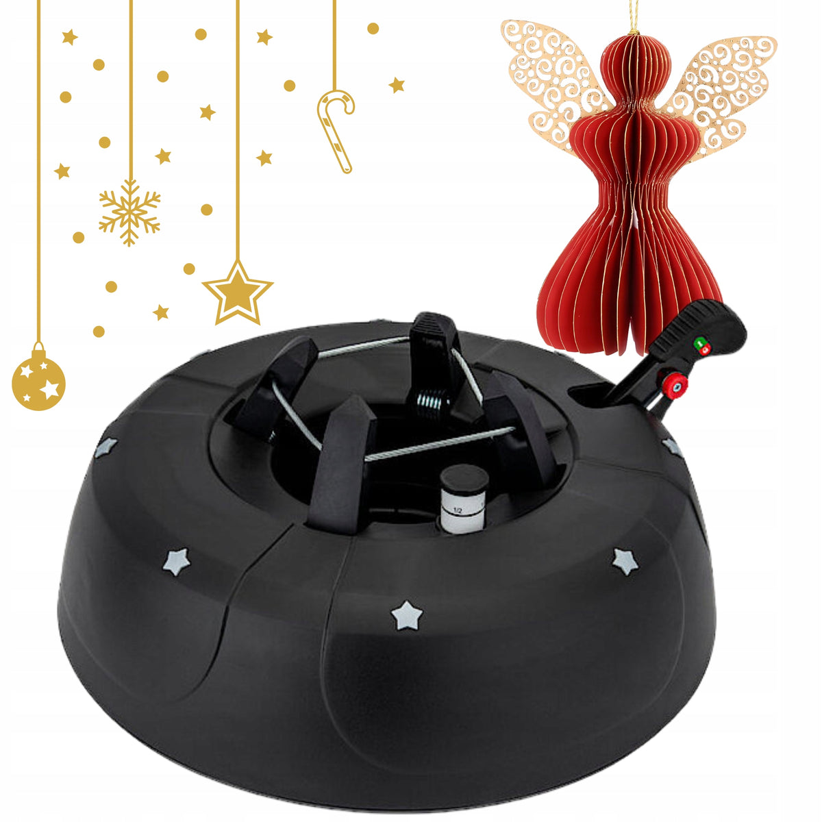 Christmas tree stand for live Christmas tree up to 3m graphite GIFT paper ornament EAN (GTIN) 5906692598878