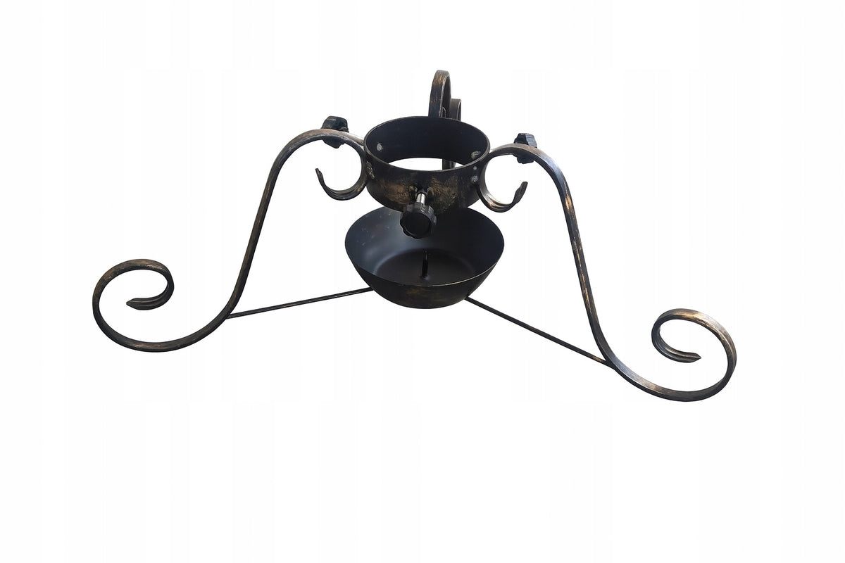 Christmas tree stand metal stable water container, patinated