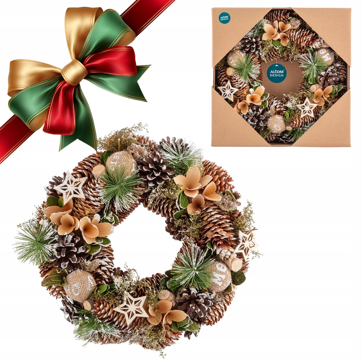 Christmas wreath for doors wreath Altom Design cones 30 cm