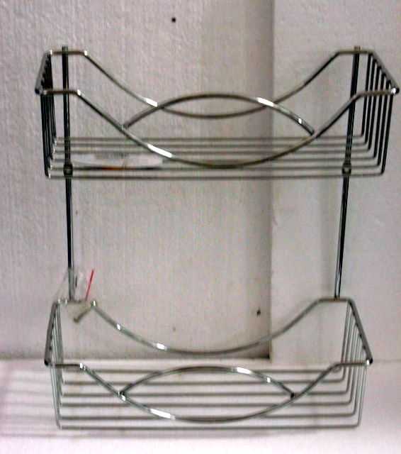 Chrome wire shelf rectangular 2 shelves aw096 Kind freestanding