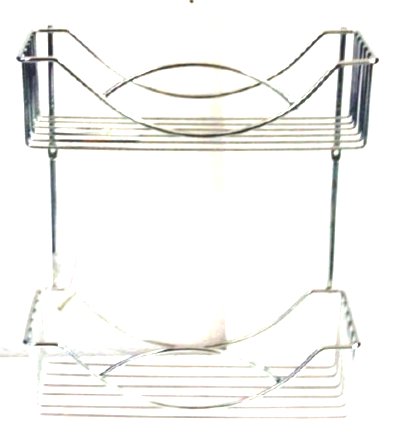 Chrome wire shelf rectangular 2 shelves aw096