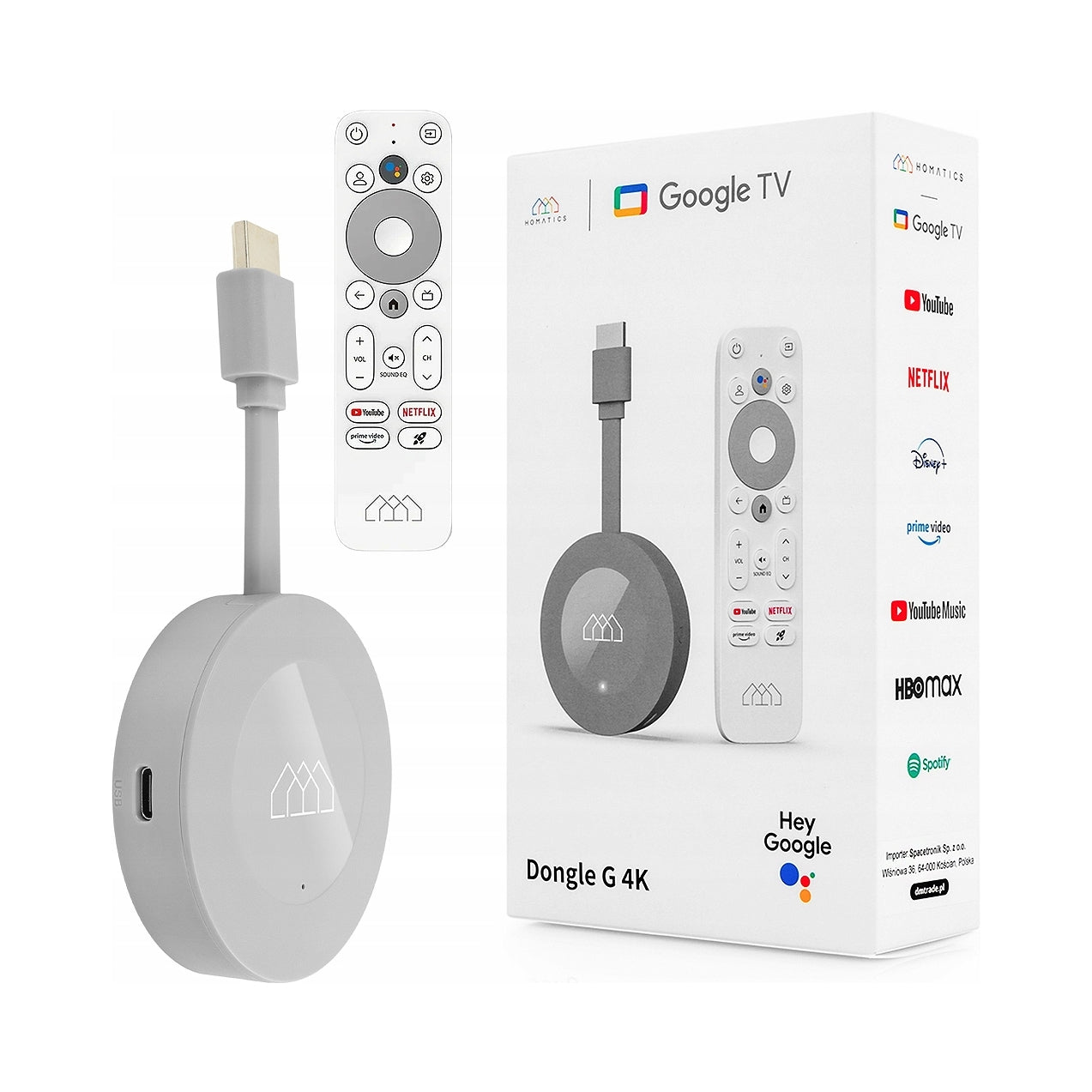Chromecast Homatics Dongle G 4K 8GB Google Android TV player