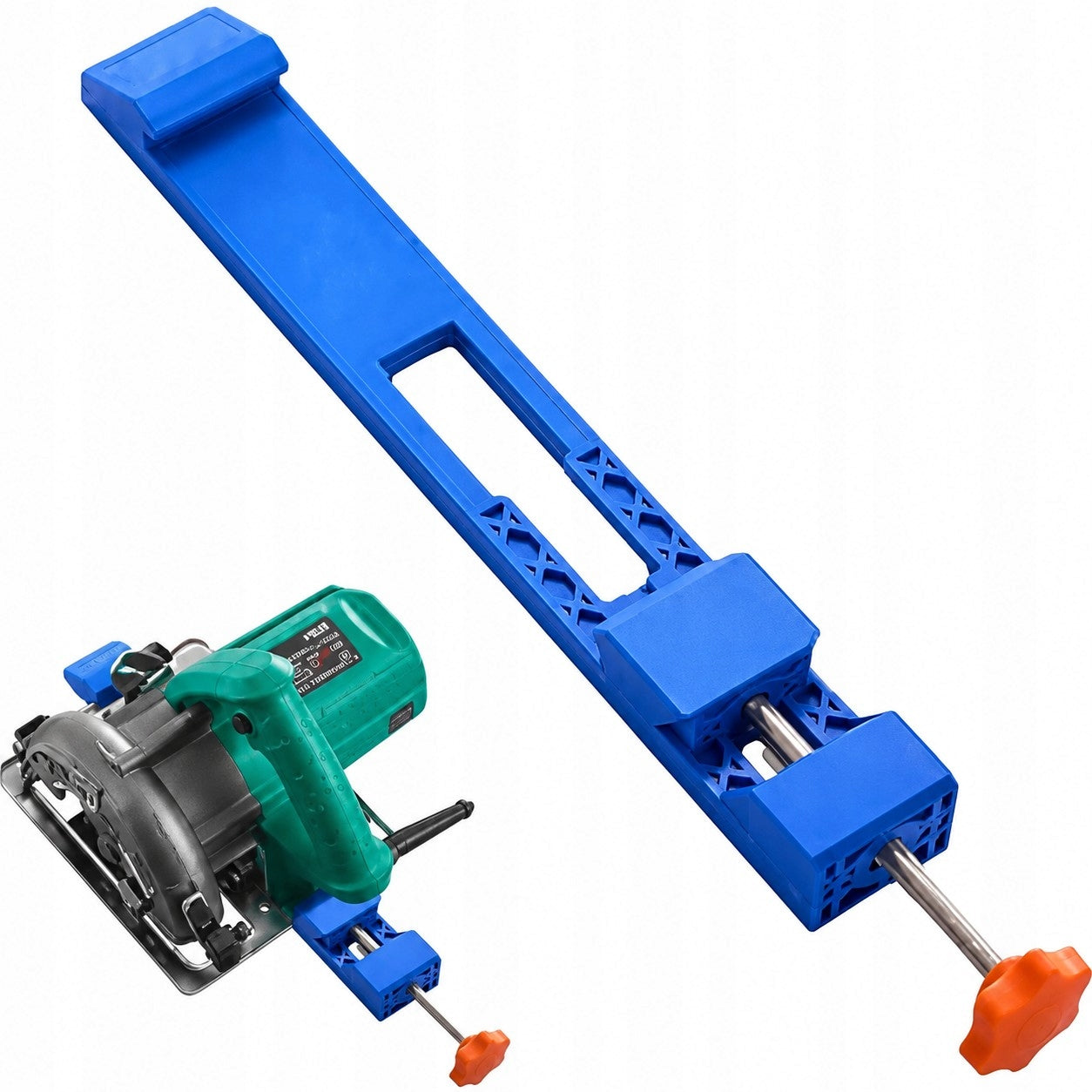 Circular saw guide adjustable for straight cuts