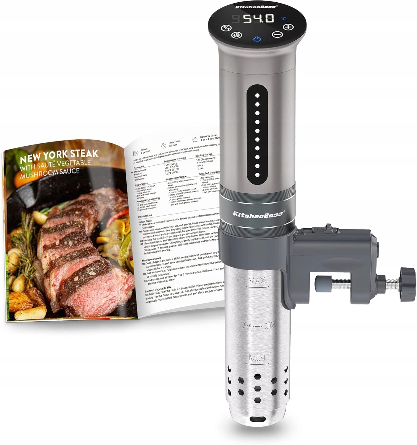 Circulator Sous Vide 1100W Submersible Thermostat LED IPX7 360° 50L