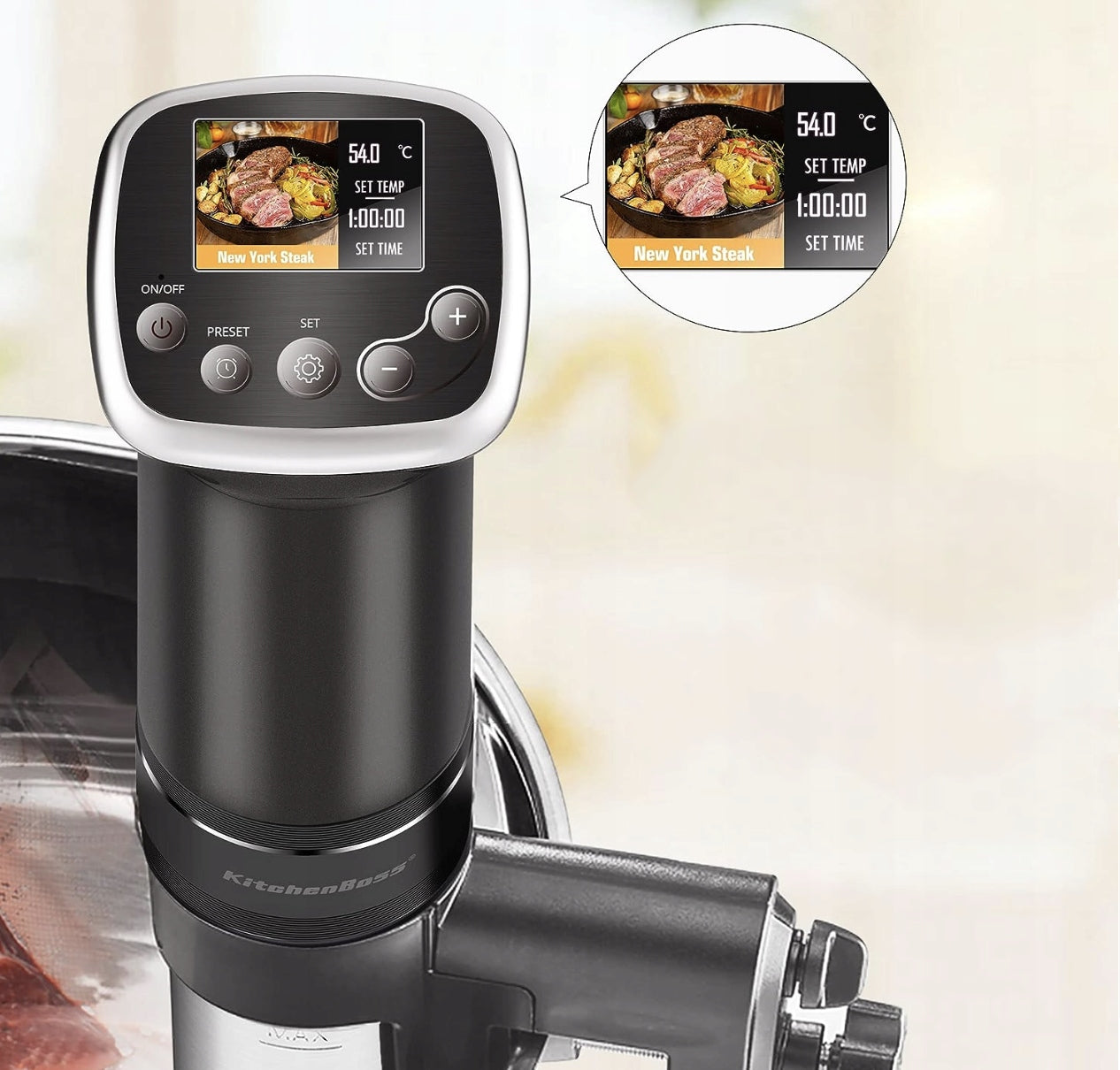 Circulator sous vide KitchenBoss, LED display Packaging status original