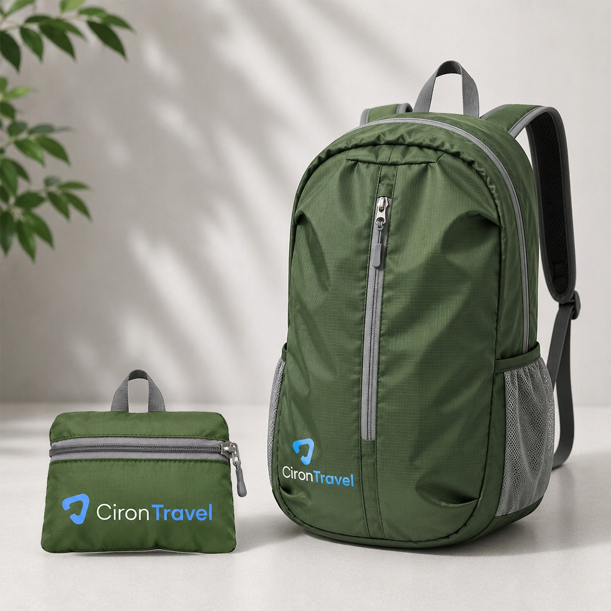 CironTravel Hiking Backpack FOLDING Lightweight Travel For Pockets Green Packaging status original