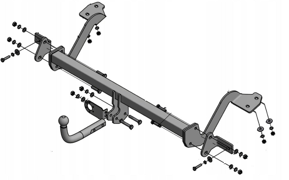 Citroen Berlingo 2 2008 L1 4380mm towbar + 13pin module Manufacturer's catalog number A04189-BERLINGO_2_L1