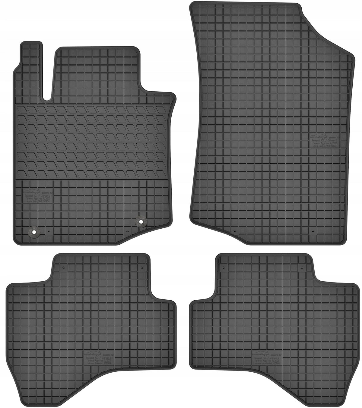 Citroen C1 I 2005-2014 RUBBER MATS DEDICATED TO THE CAR BLACK TO SIZE