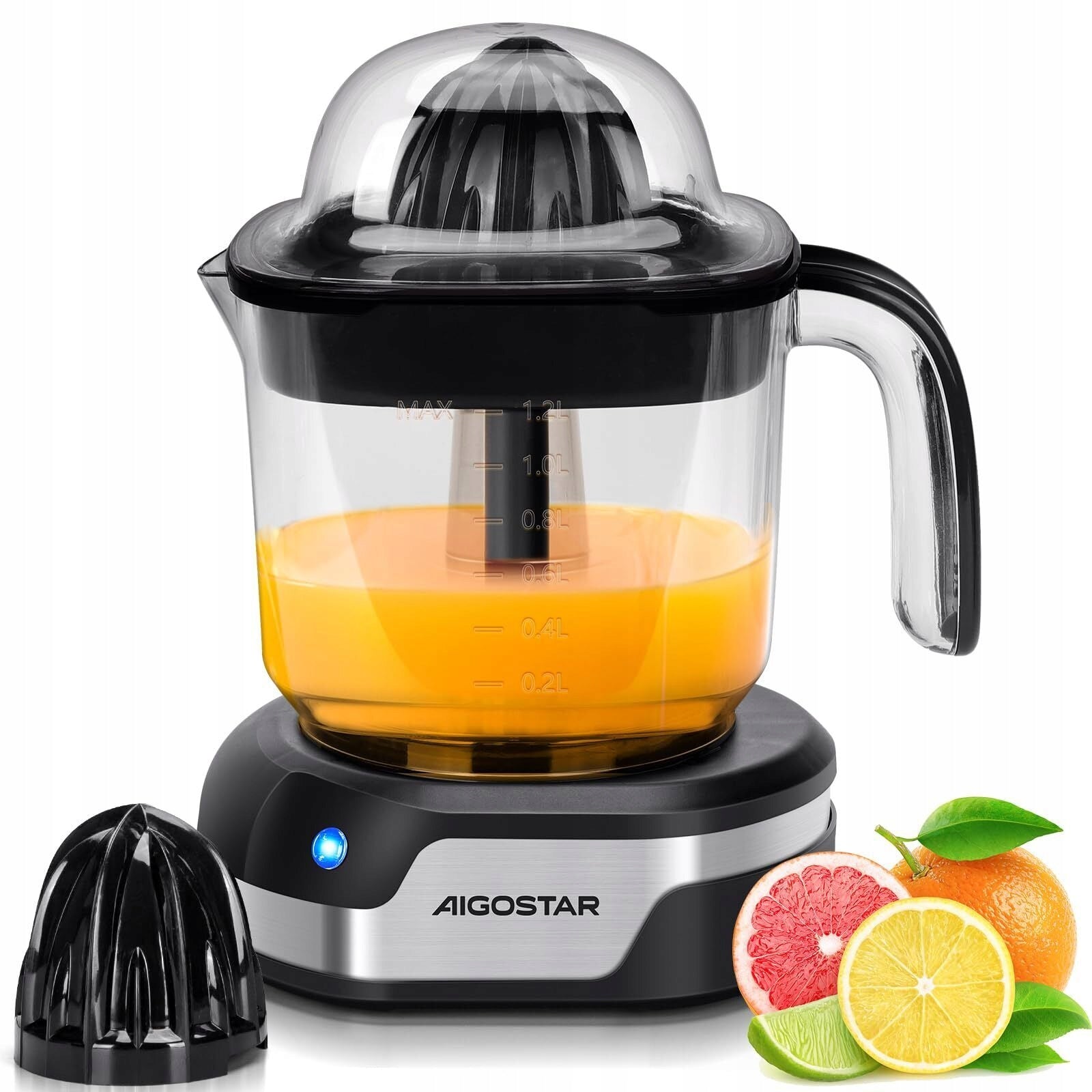 Citrus Juicer Black 40W 1,2 L Fruit Juicer