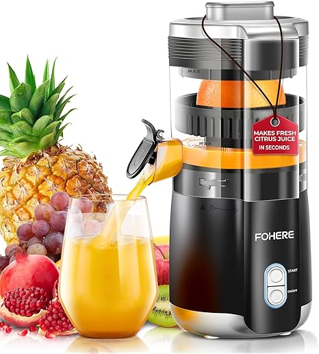 Citrus juicer FOHERE with silent motor 100 W, black