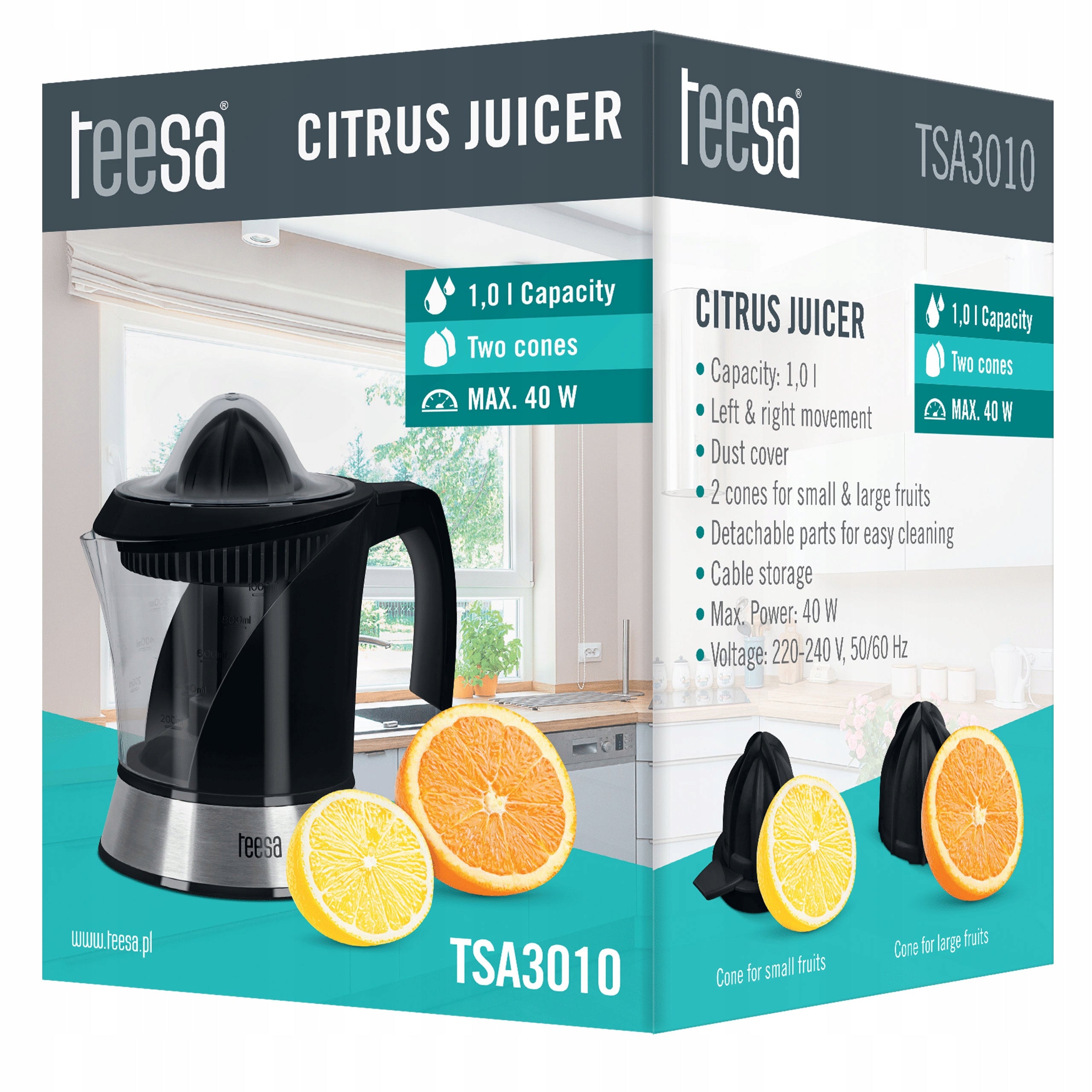Citrus juicer Teesa TSA3010 black 40 W Brand Teesa