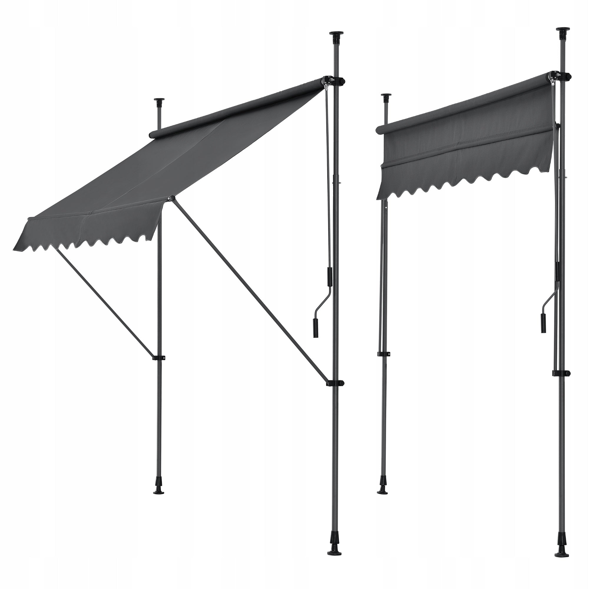 Clamp-On Awning Stem 200 x 120 cm Gray Length 120 cm