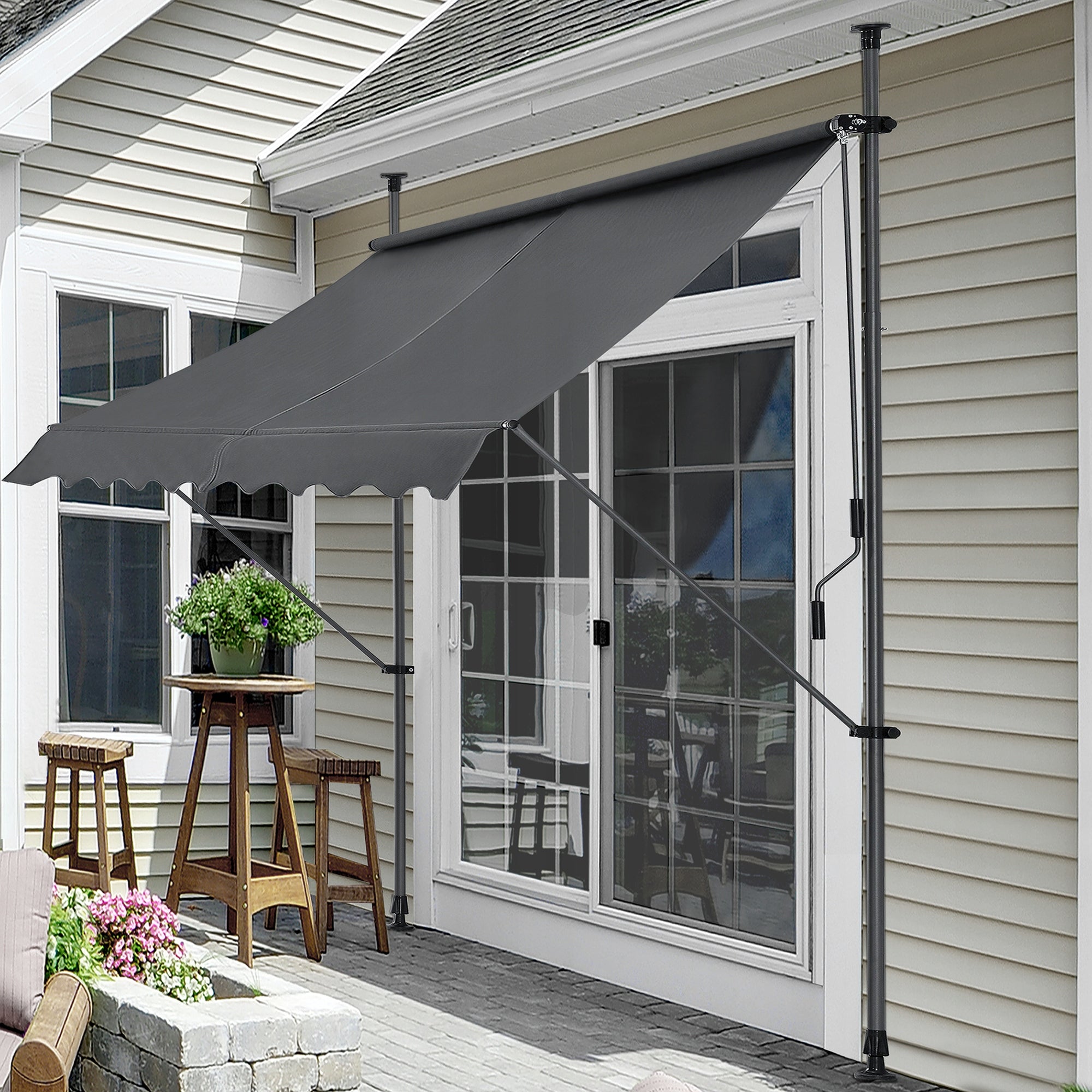 Clamp-On Awning Stem 200 x 120 cm Gray
