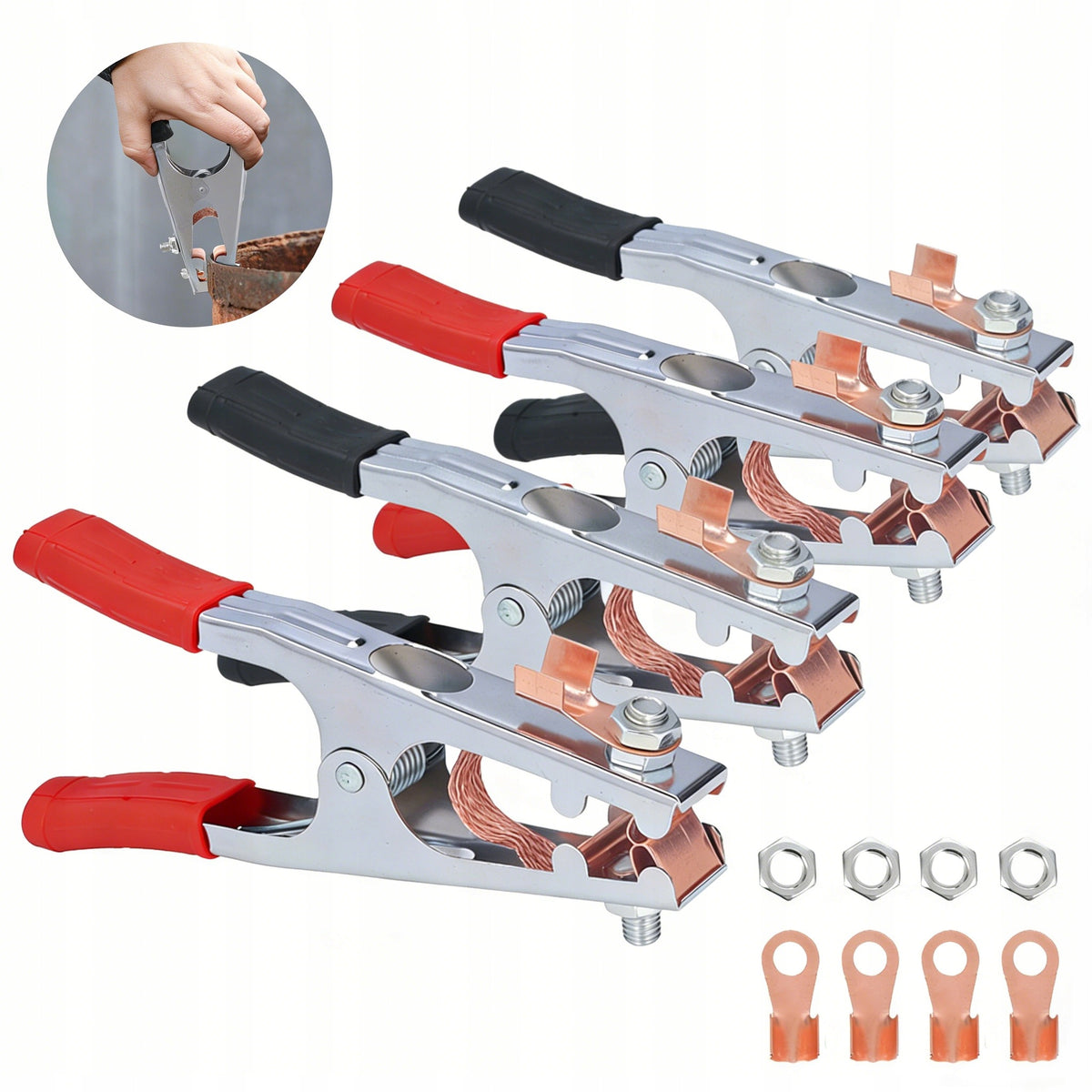 Clamps Crocodile Clamps 500A for Battery Starter Cables 2 Pack