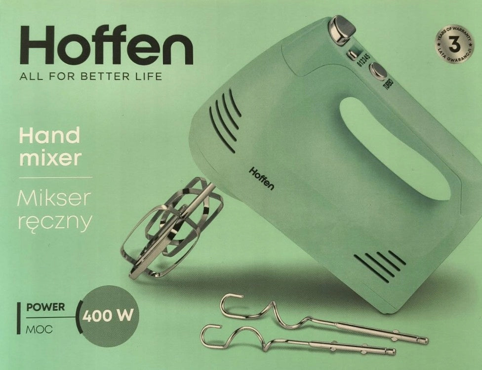 Classic mixer Hoffen 400W Speed control Replaceable tips green Packaging status original