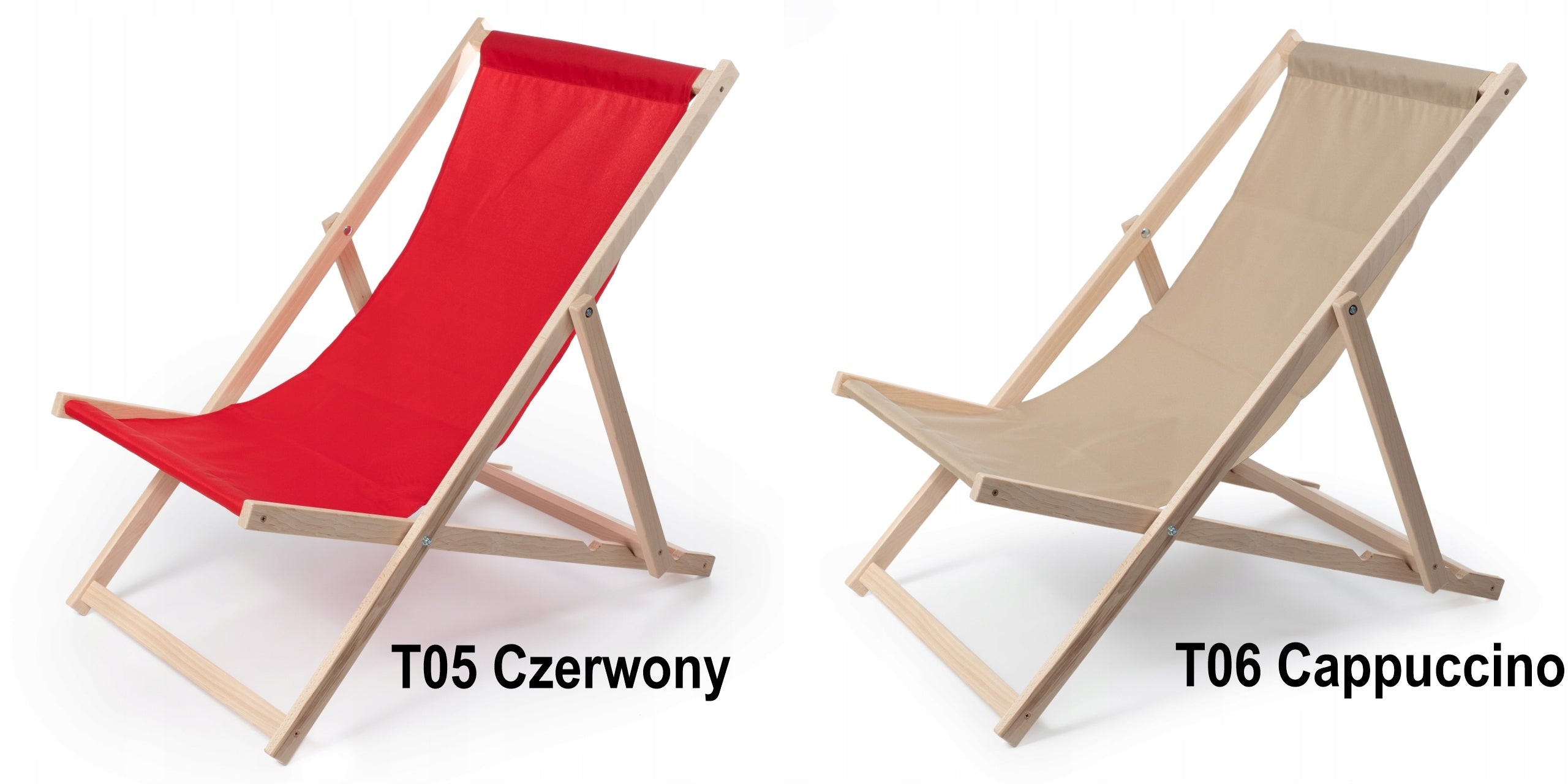 Classic wooden garden lounger CAPPUCCINO Model T06