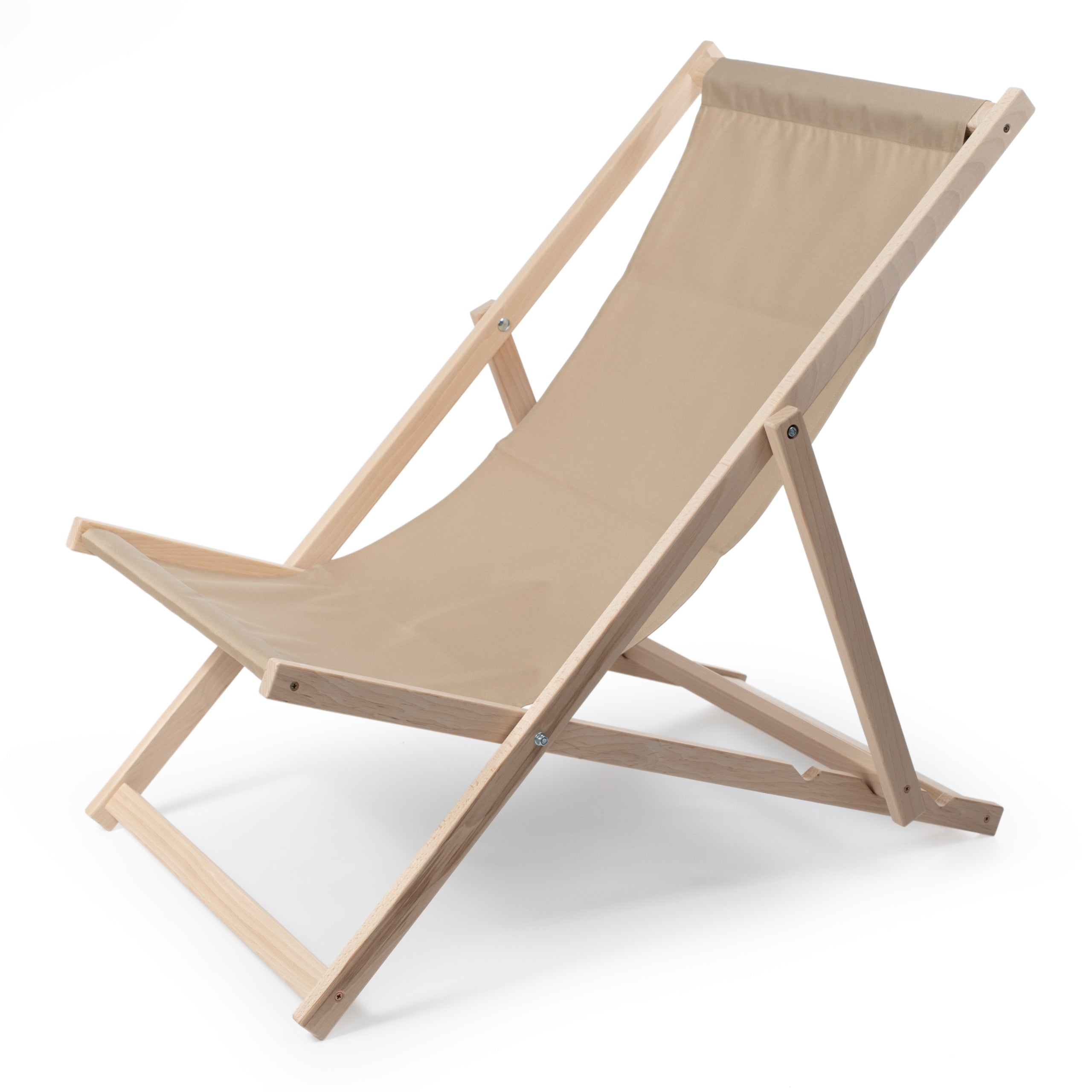 Classic wooden garden lounger CAPPUCCINO