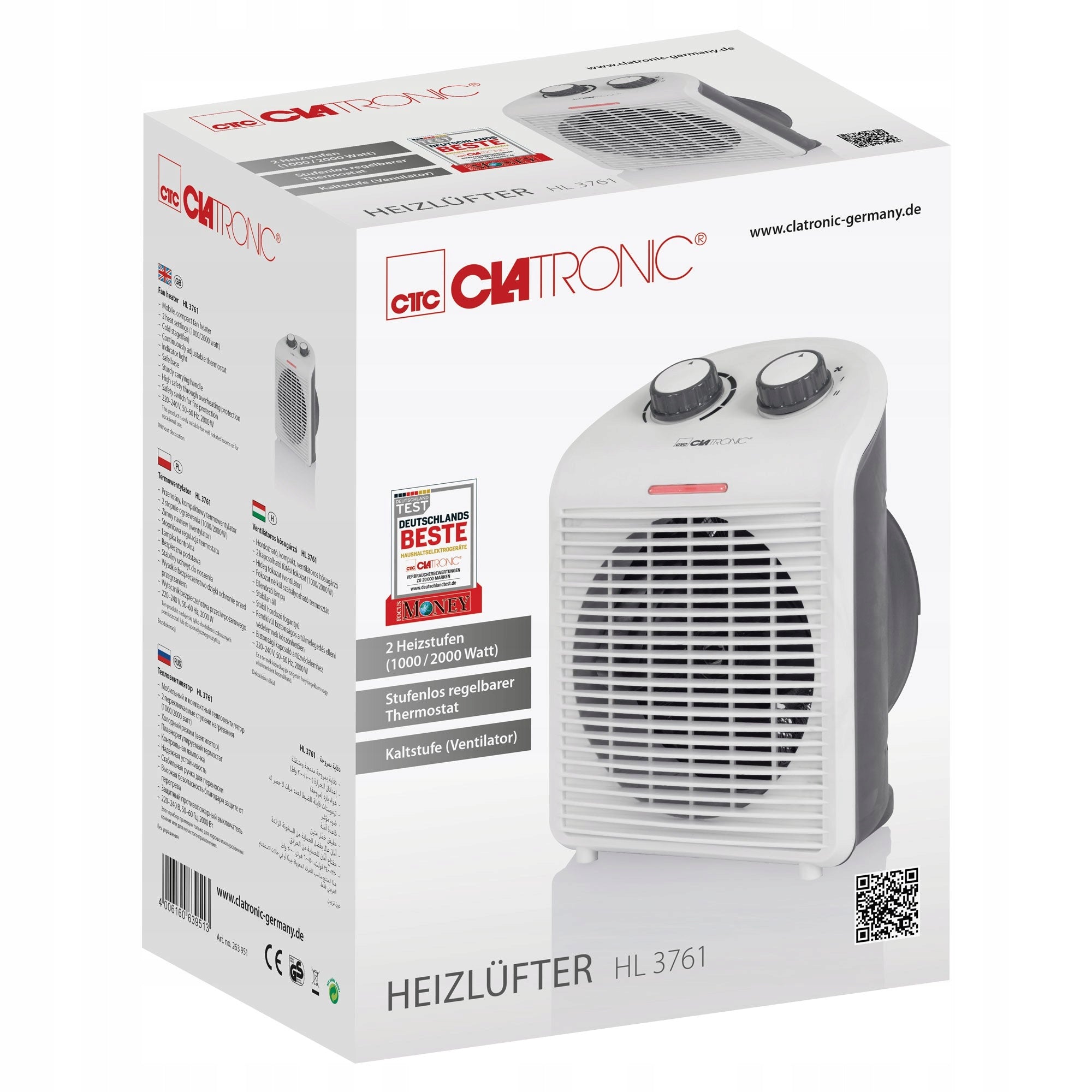 Clatronic HL 3761 2000 W fan Brand Clatronic
