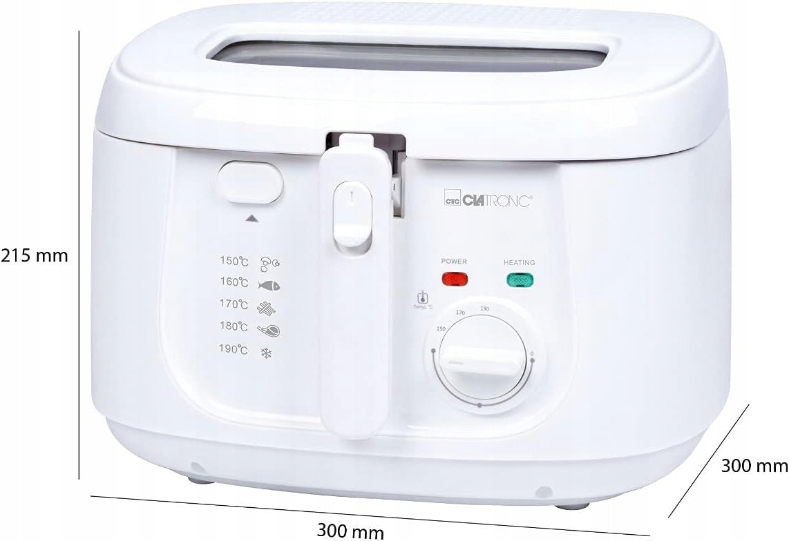 Clatronic Oil fryer 2.5L filter non-stick temp adjustment Model 263963