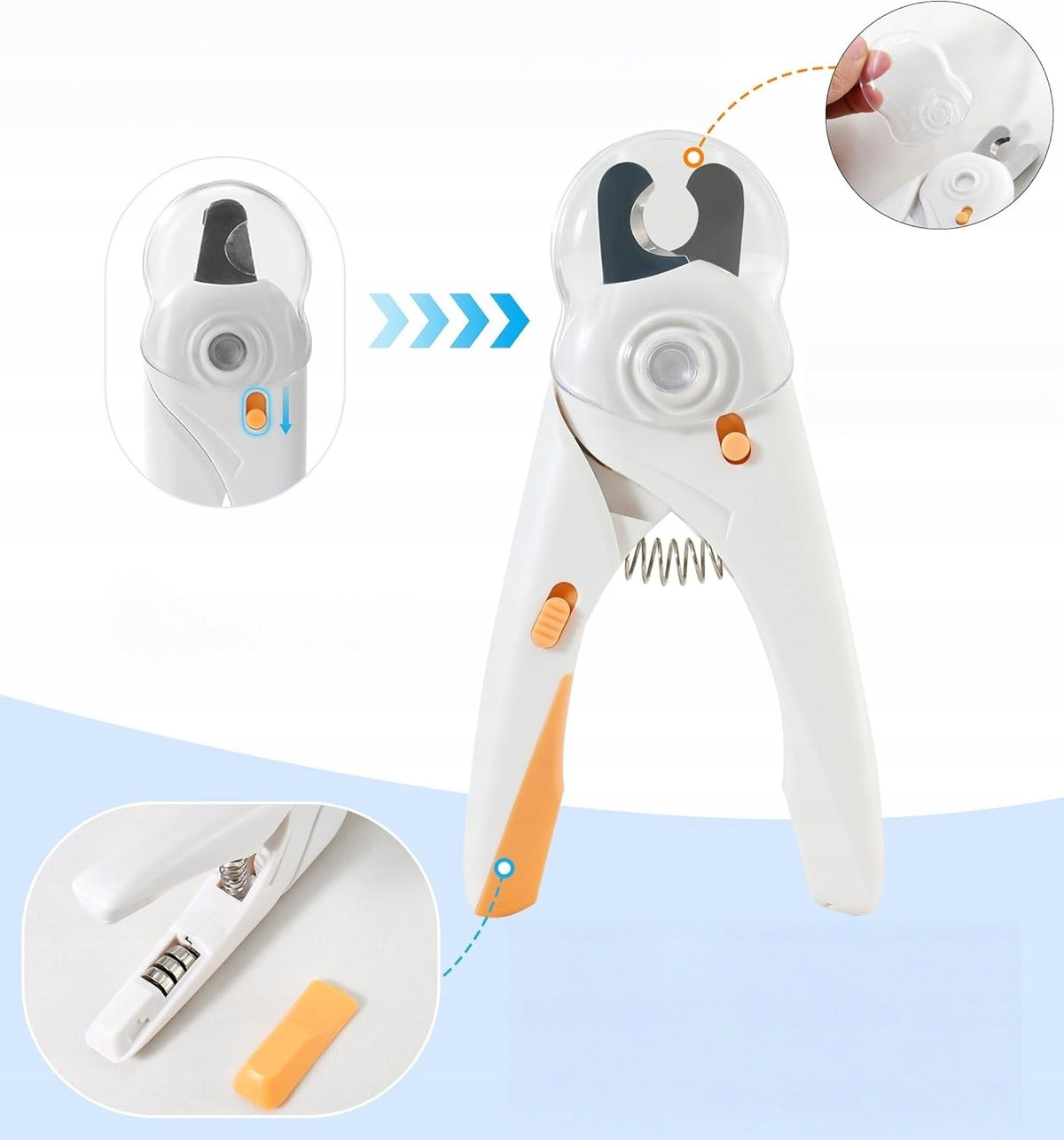 Claw Clippers for Cat Dog Clamps with LED Container Scissors Manufacturer code C1341