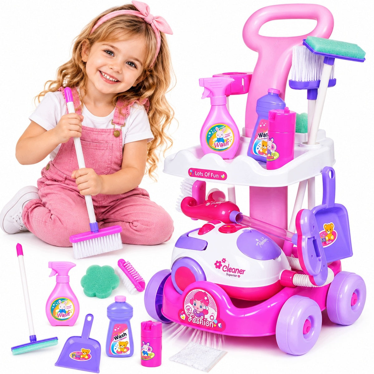 Cleaning Kit Baby Cleaner Trolley Battery Operated Vacuum Cleaner Sound