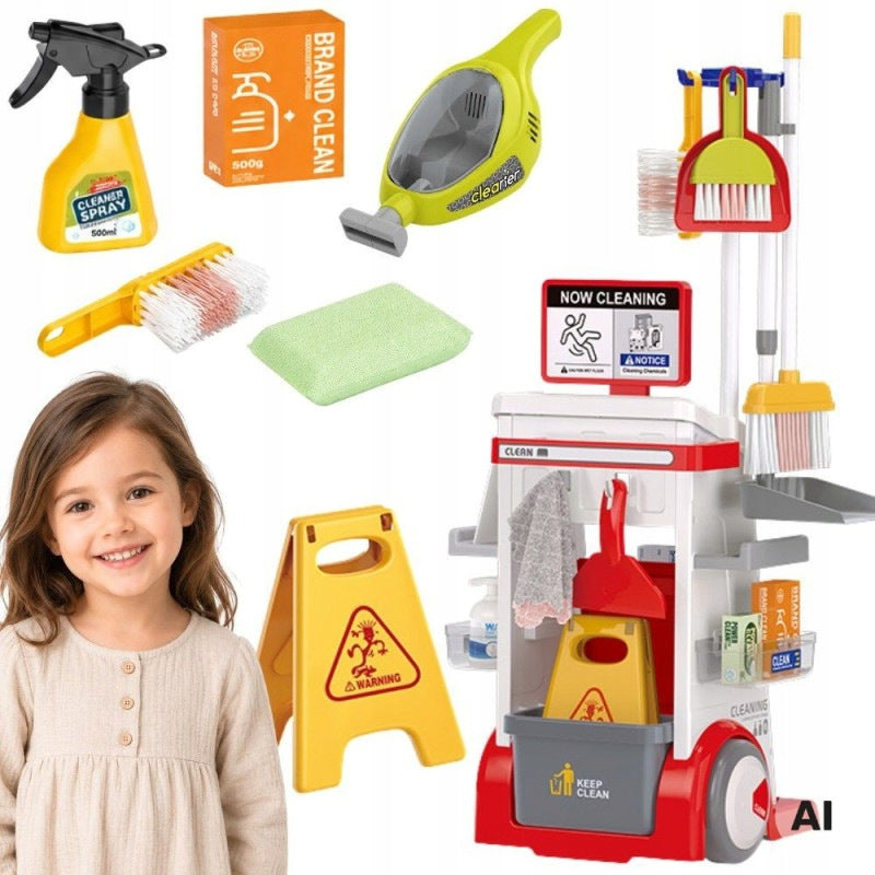 Cleaning Kit Trolley Vacuum Cleaner Mop Broom Large Akc 3+ WOOPIE